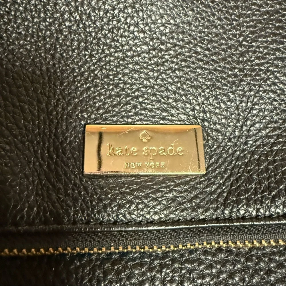 Kate Spade Black Leather large tote/  Shoulder Bag pink interior